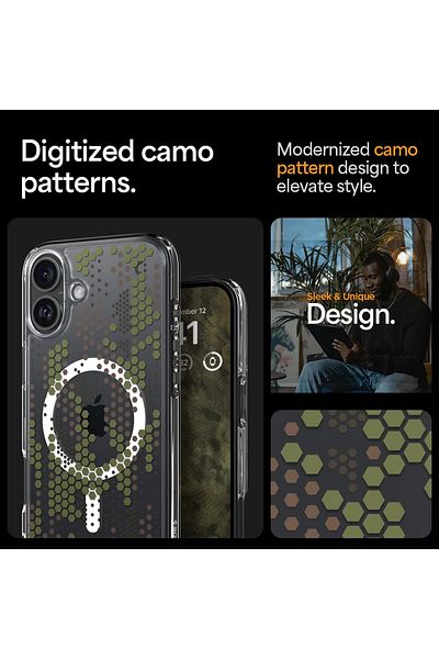 Spigen Ultra Hybrid MagFit for iPhone 16 Plus case [MagSafe compatible] - Digital Camo