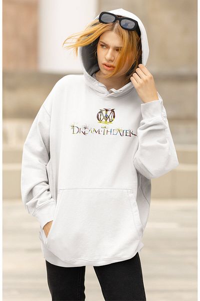 Fuddy Moda Φούτερ με κουκούλα Unisex Dream Theater με στάμπα, φούτερ με κουκούλα με στάμπα ροκ μπάντα