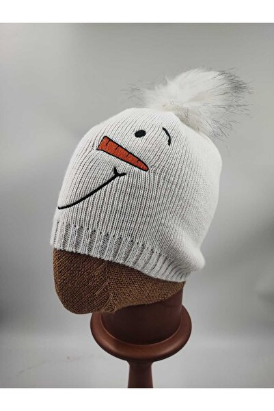 OnMyHead Beretă cu pompon brodat cu om de zăpadă