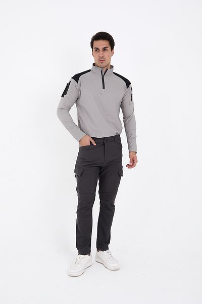 Camp Scoutland Camp593 Outdoor Softshell Ανθεκτικό στο νερό και τον αέρα Χειμερινό ανδρικό παντελόνι τακτικής ανθρακί με φλις εσωτερικά