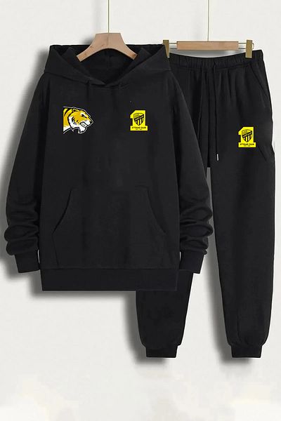 Pisa Art Al Ittihad Tiger Saudi Arabia Custom Design Hooded Sweatshirt & Sweatpants 2-Piece Combination