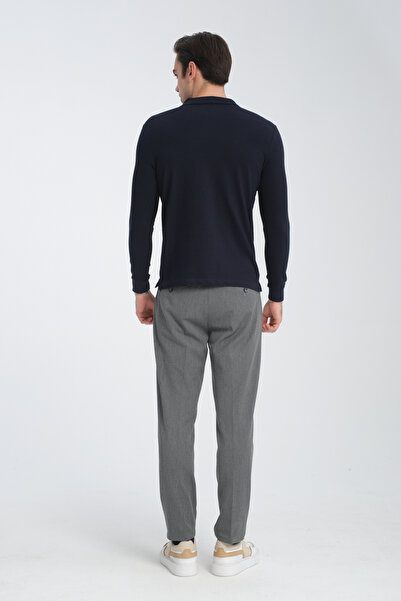 Frappoli Ανδρικό Φούτερ με Πόλο Γιακά - Κανονική Εφαρμογή, Σχέδιο Σταγόνας