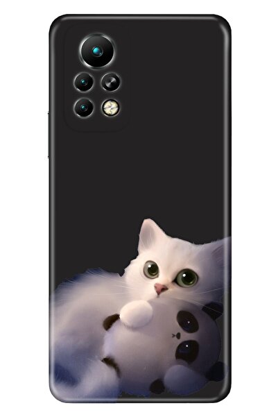Cekuonline Infinix Note 11 Pro Kılıf Silikon Moderna Desenli Şeker Kedi