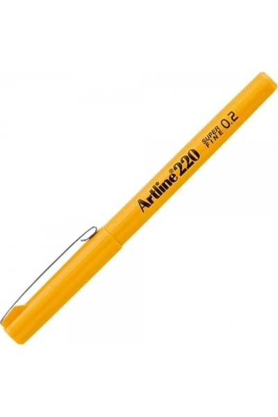 artline 220N Super Fine Thin Felt Tip Writing Pen Tip: 0.2 mm Yellow