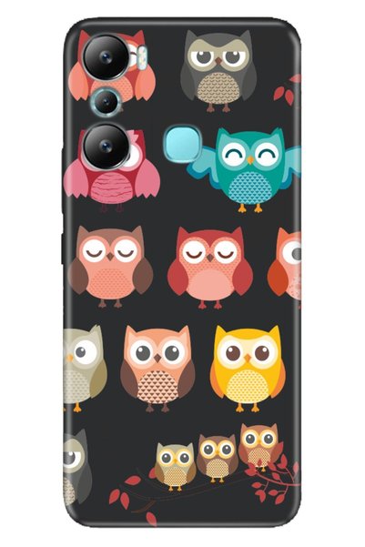Cekuonline Infinix Hot 20I Case Silicone Patterned Illustrated Uv Cover Owl