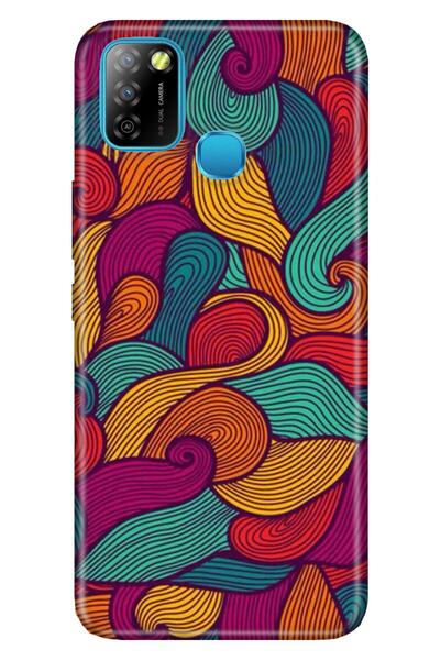 Cekuonline جراب Infinix Smart 5 من السيليكون بنمط Tioserisi - موجة ملونة