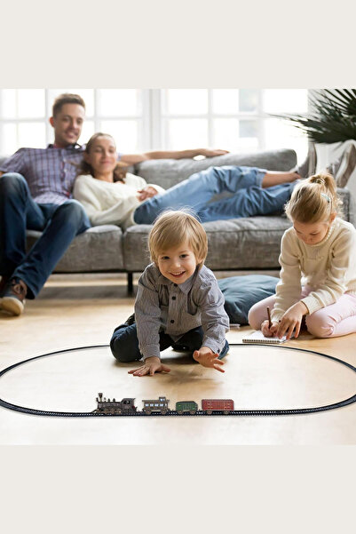 welcomein Oyuncak Sesli Işıklı Ve Buharlı Tren 15 Parça Oyun Buhar Atan Klasik Classic Sesli Tren 4 Vagonlu