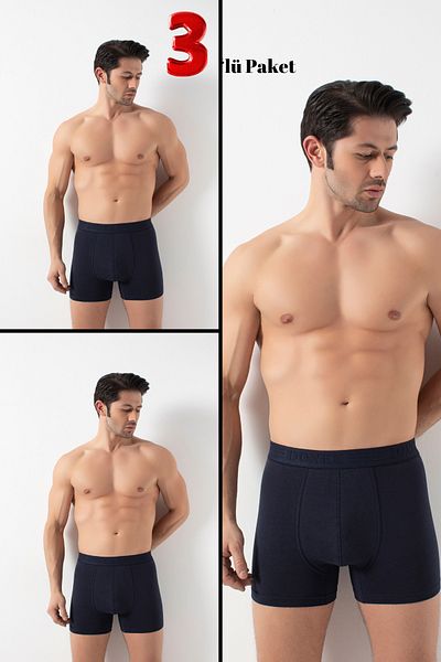 DONEX 2302 3 Pack Βαμβακερό ανδρικό μποξεράκι με ανοιχτή μέση