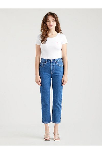 Levi's 501 Regular Fit, talie înaltă, blugi tăiați, pantaloni de blugi A7739