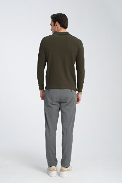 Frappoli Ανδρικό Φούτερ με Πόλο Γιακά - Κανονική Εφαρμογή, Σχέδιο Σταγόνας