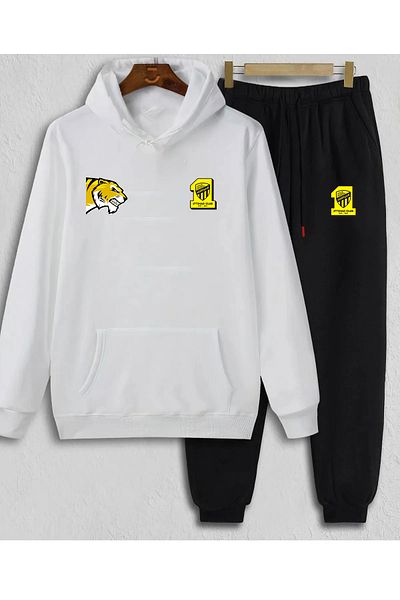 Pisa Art Al Ittihad Tiger Saudi Arabia Custom Design Hooded Sweatshirt & Sweatpants 2-Piece Combination