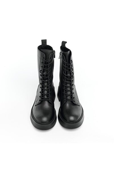 derinet Hakiki Deri Fermuarlı Kadın Uzun Bot