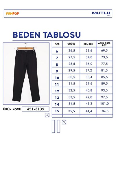 Mutlu Kids Mutlu Yan Cepli Kız Okul Pantolon