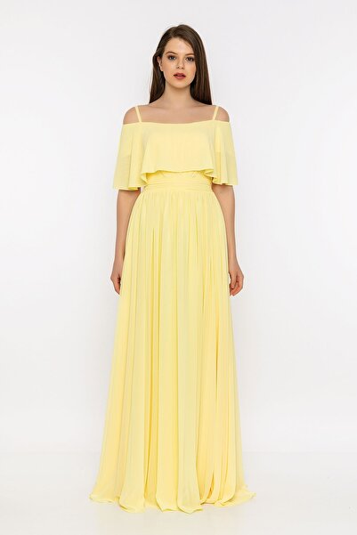 INVIDIA Madonna Yaka Yırtmaçlı Abiye