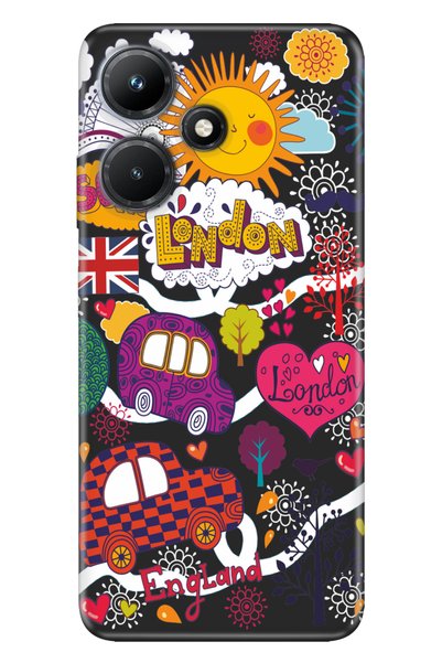 Cekuonline Infinix Hot 30 Case Patterned Printed Silicone London Taxi