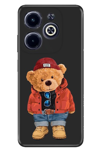 Cekuonline Infinix Hot 40I Case Nano Silicone Patterned Cover Teddy Bear