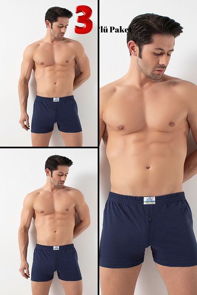DONEX 2302 3 Pack Βαμβακερό ανδρικό μποξεράκι με ανοιχτή μέση
