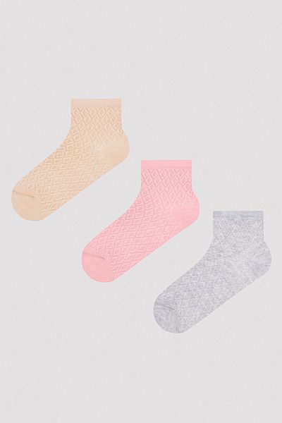 Penti Jacquard Pinky 3-Piece Booties Socks