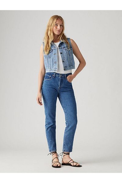 Levi's 501 Regular Fit, talie înaltă, blugi tăiați, pantaloni de blugi A7739