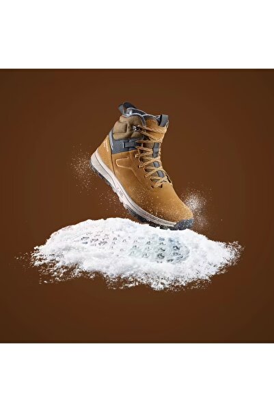 Decathlon Children's Waterproof Outdoor Leather Snow Boots - Brown - 35 / 38 - Sh500