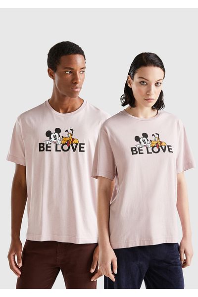 United Colors of Benetton Disney Printed Dusty Rose Unisex T-Shirt - 100% Koton