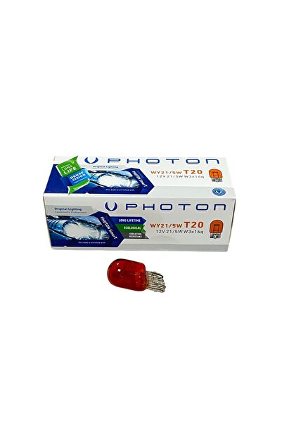 Photon T20 WY21/5W 12V Büyük Dipsiz Minyatür Turuncu Çift Telli Dipsiz Ampul ...