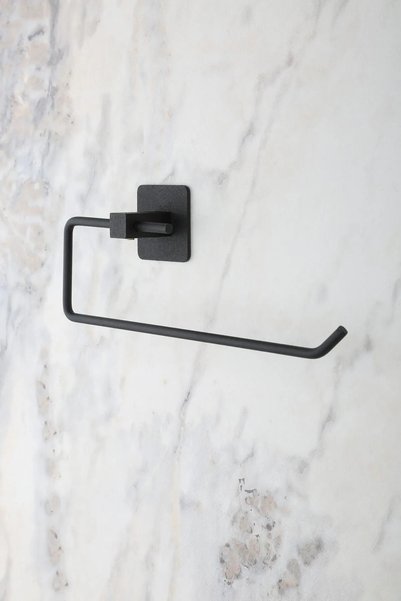 TncPatiShop Set of 2 Stainless Metal Adhesive Square Long Towel Holder and Roll Toilet Paper Holder Bathroom Sink Hanger