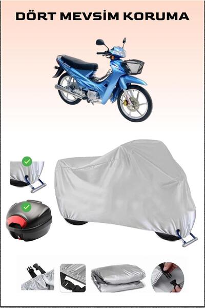 Breen آسيا AS 100-7 - مشمع دراجة نارية رمادي، حقيبة خلفية وقفل متوافق مع Turk...