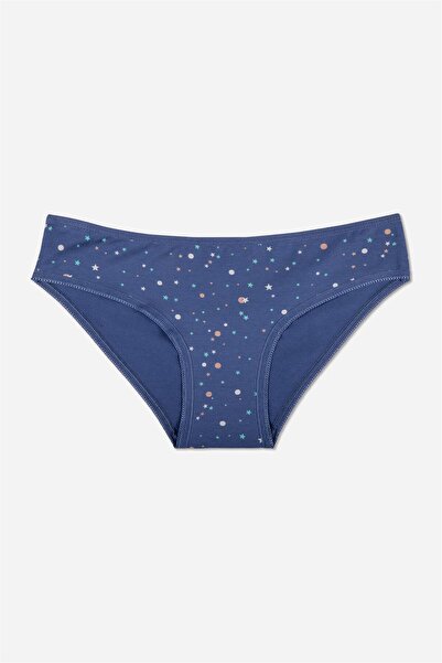 BAYKAR Kız Çocuk Pamuklu Baskılı Bikini Kesim Külot 3'lü Paket Renkli