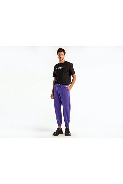 United Colors of Benetton Pantaloni de trening pentru bărbați din bumbac mov