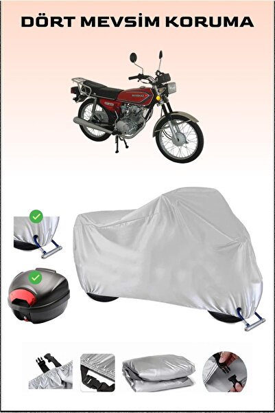 Breen Mondial 125 UAG - مشمع دراجة نارية رمادي، حقيبة خلفية وقفل متوافق، آمن