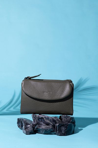 Grande 2813 Model Medium Size Green Genuine Leather Women's Wallet