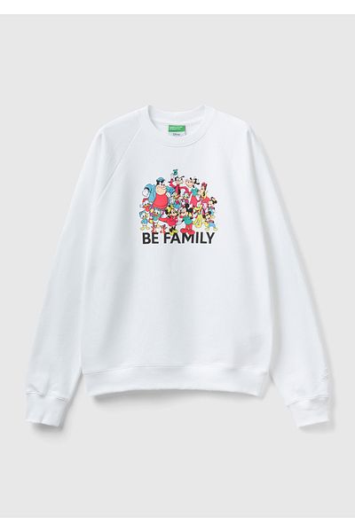 United Colors of Benetton Λευκό φούτερ με στάμπα της Disney