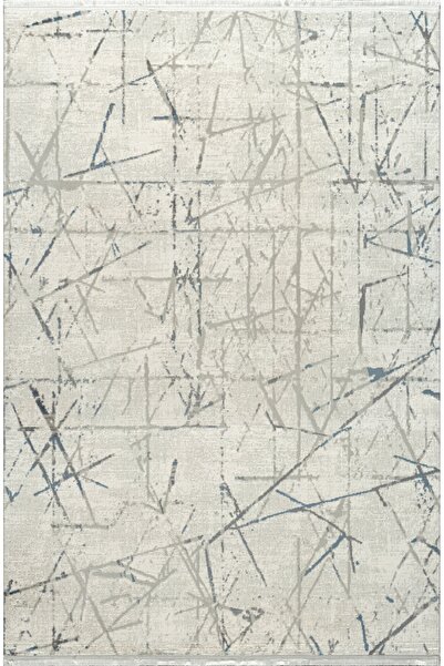 ATLAS HALI Seren NF08A Krem Mavi Akrilik Yumuşak Dokulu Modern Halı Karademir Home