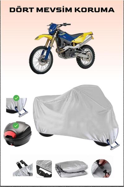 Breen Husqvarna Te 610 Gray Motorcycle Tarpaulin - Back Bag and Lock Compatib...