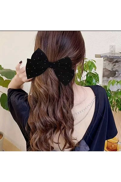 gigigiyim Mini zirconiu cu piatră împodobită cu fundă mare model cataramă automată