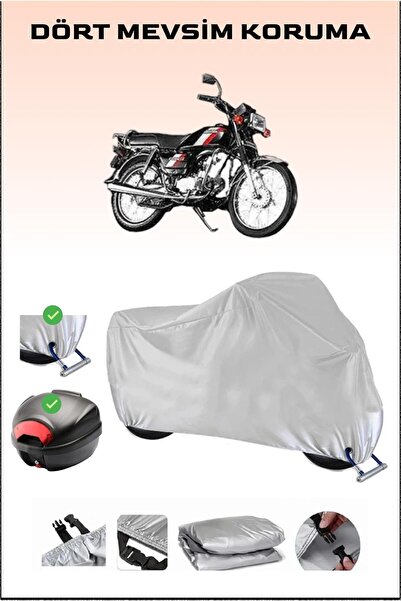 Breen هوندا هيرو 100 - مشمع دراجة نارية رمادي، حقيبة خلفية وقفل متوافق، آمن