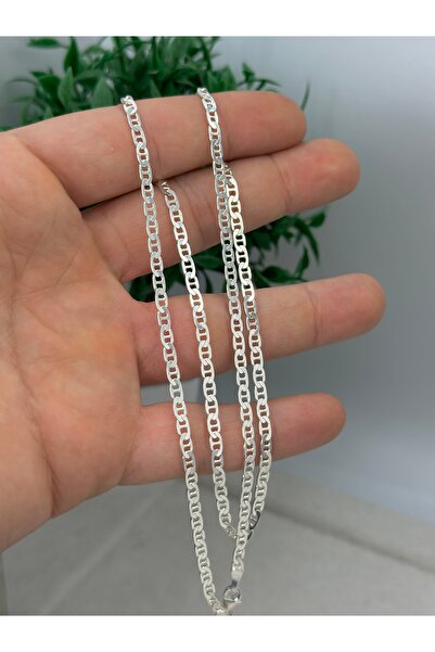 NikaŞ 925 Ayar Orijinal Damgalı Gümüş Jilet Barlı Zincir Genişlik 55 Cm