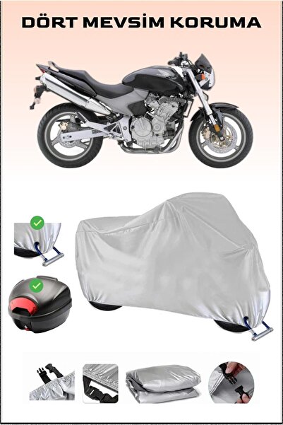 Breen حقيبة خلفية رمادية وقماش مشمع للدراجات النارية بقفل لهوندا CB 600 F Hor...