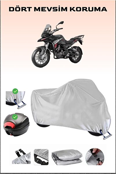 Breen مشمع دراجة نارية باللون الرمادي من Benelli TRK 251 - متوافق مع الحقيبة ...