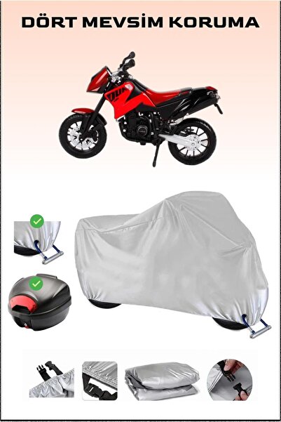 Breen KTM 640 Duke II - مشمع دراجة نارية رمادي، حقيبة خلفية وقفل متوافق، آمن