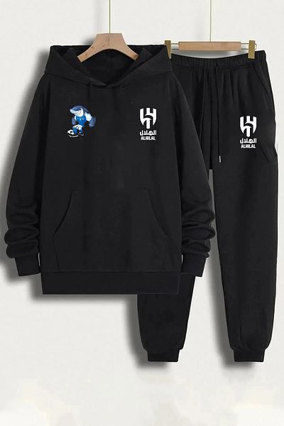 Pisa Art Al Hilal Fan Saudi Arabia Special Design Hooded Sweatshirt & Sweatpants 2-Piece Combination