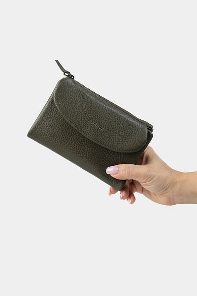 Grande 2813 Model Medium Size Green Genuine Leather Women's Wallet