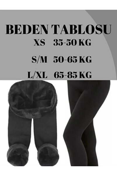 Kerem Giyim Kadın Tayt Termal Kışlık Içi Peluş İçlik Yüksel Bel Toparlayıcı Tayt