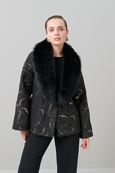 Roman Çıkarılabilir Peluş Yakalı Beli Büzgülü Ceket Standart Renk K2516033_089