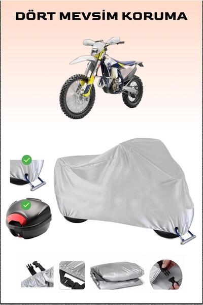 Breen مشمع دراجة نارية باللون الرمادي Husqvarna FE 250 - متوافق مع الحقيبة ال...