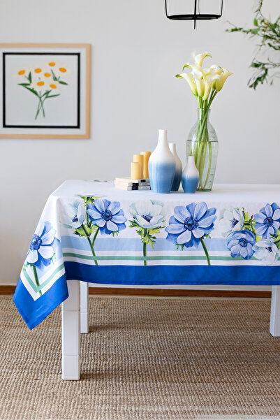 Marielouhome Față de masă din bumbac impermeabil Azure 140x240