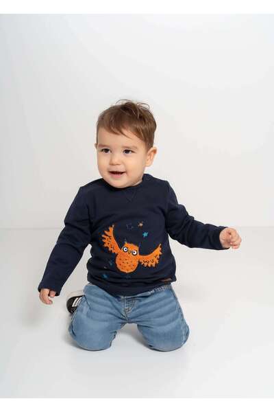 JO&JUKE Owl Embroidered Sweater