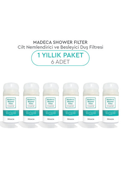 Bibimcos Madeca Shower Filter - Cilt Nemlendirici ve Besleyici Duş Filtresi 6'lı (1 Yıllık Paket)