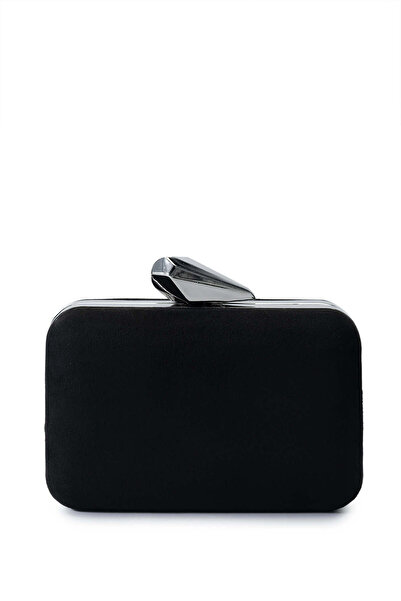 Tamer Tanca Kadın Vegan Siyah Süet El Çantası